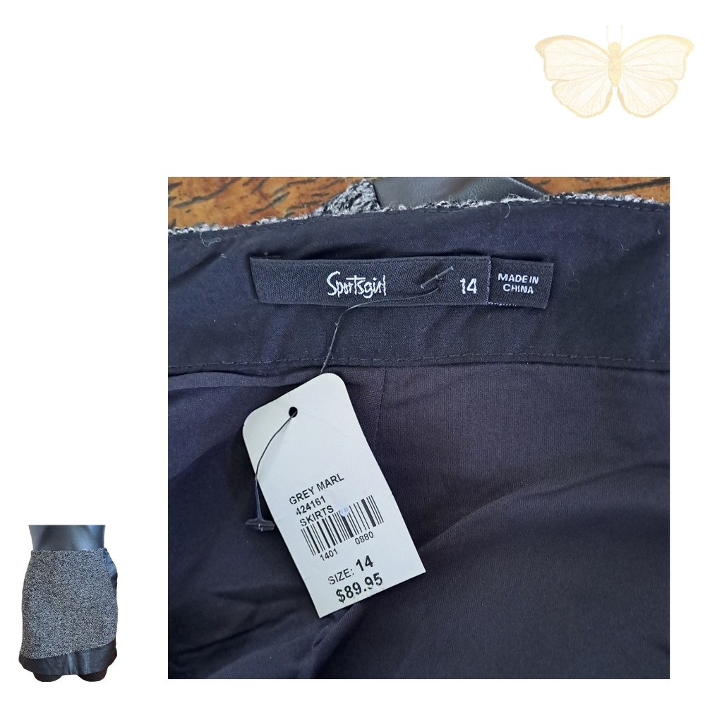 Sportsgirl grey marl wool blend skirt, size 14 - Picture 4 of 7
